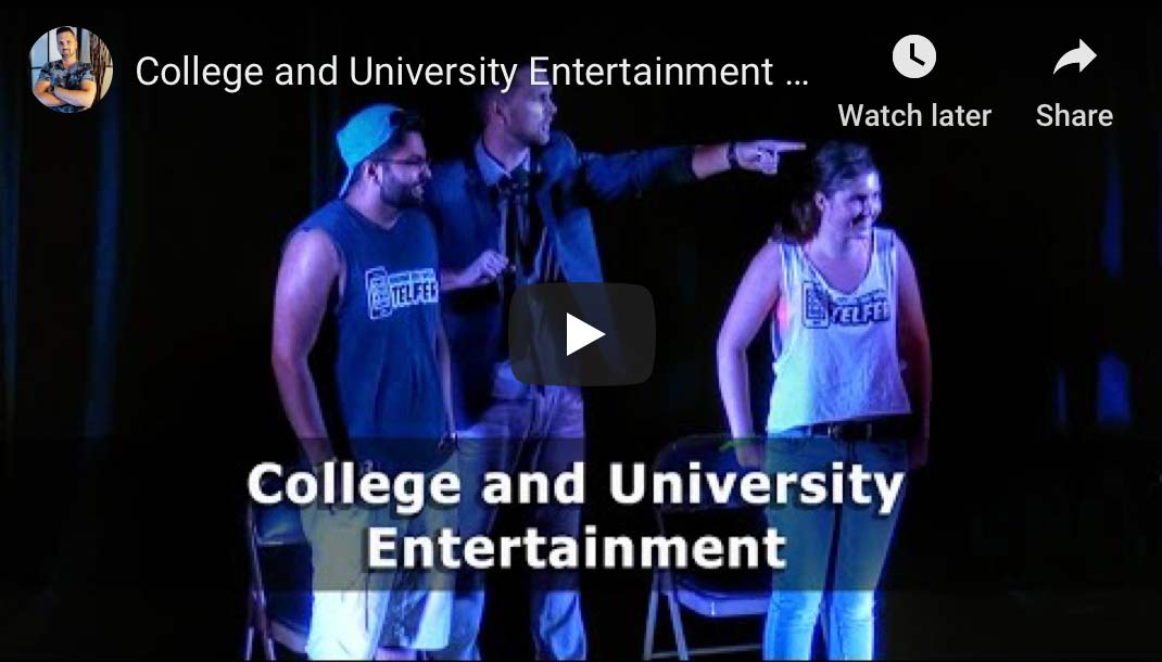 This is a frame grab from our College and University Demo Video, clicking it will take you to our campus entertainment page