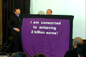 Corporate Event Entertainer from Toronto delivers a custom message for Puratos.
