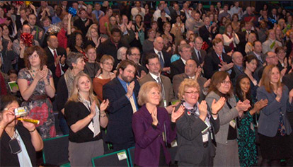 Photo of a standing ovation.