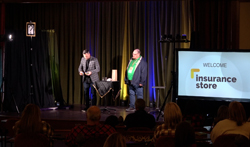 Aaron Paterson interacts with volunteers in a hilarious way presenting his magic on stage.
