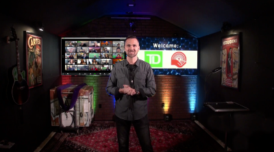 Zoom Magician Aaron Paterson providing an interactive virtual magic show from Toronto Canada.